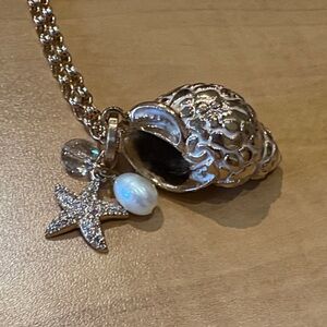 Brighton Gold Seashell Necklace with Starfish and Pearl